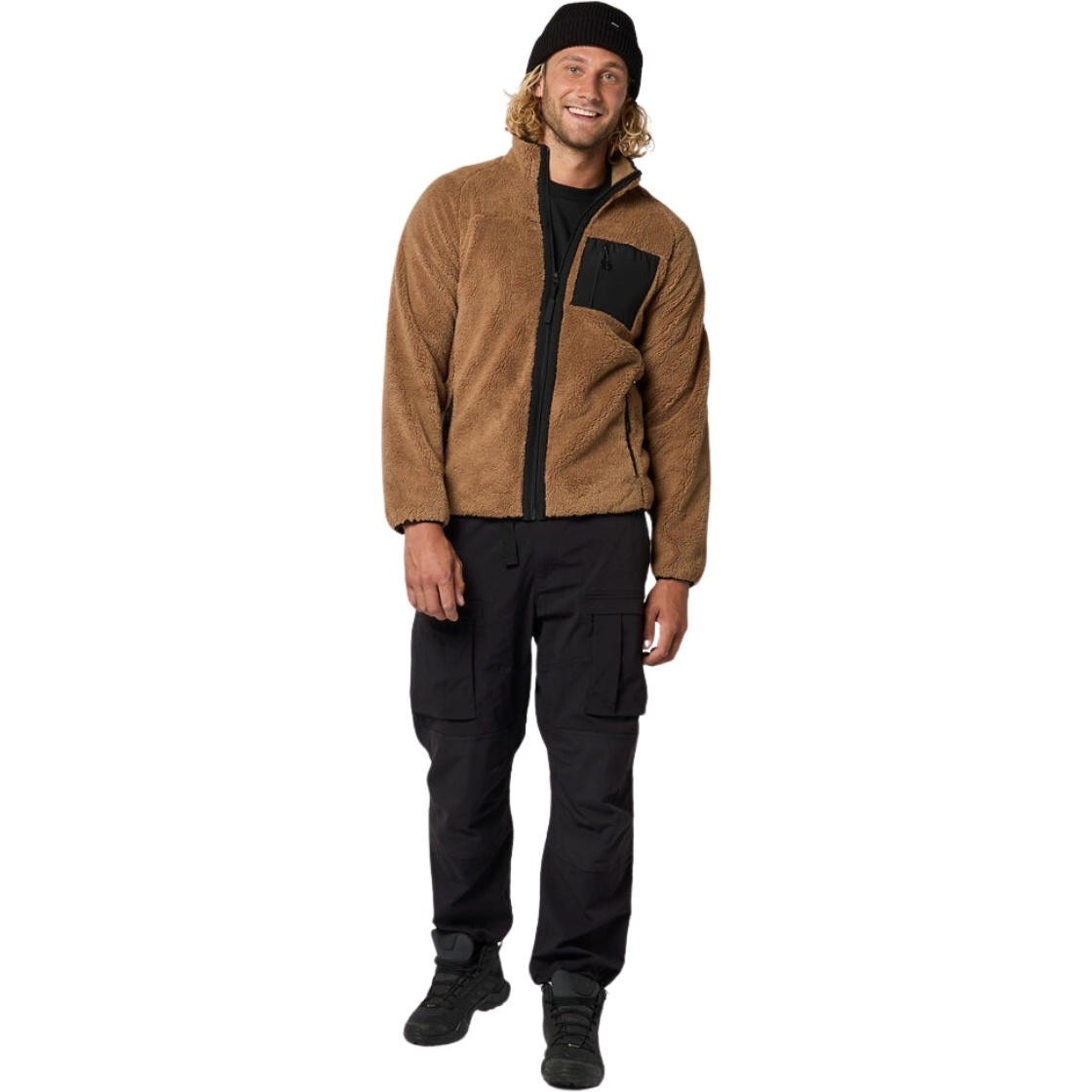 2026 Mystic Mens Dark Tech Series Teddy Zip Thru Fleece 35104.23 - Slate Brown
